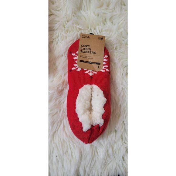 Field and Stream Cozy Cabin Snowflake Slipper Socks with Aloe Unisex New - Picture 2 of 5